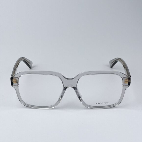 Bottega Veneta BV1295O 004 BRAND NEW Eyeglasses Transparent Grey Square Unisex